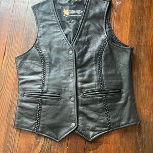 Element Black Leather Advanced Motorcycle Gear Vest